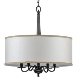 Progress Lighting Durrell 4-Light Chandelier - 120V - Matte Black