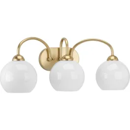 Progress Lighting Carisa 3-Light Bath Vanity Light - 120V - Vintage Gold