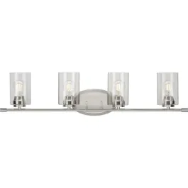 Progress Lighting Riley 4-Light Bath Vanity Light - 120V - Brushed Nickel