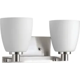Progress Lighting Fleet 2-Light Bath Vanity Light - 120V - Brushed Nickel