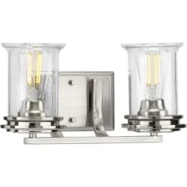 Progress Lighting Winslett 2-Light Bath Vanity Light - 120V - Brushed Nickel