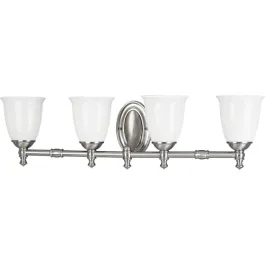 Progress Lighting Victorian 4-Light Bath Vanity Light - 120V - Brushed Nickel