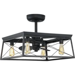 Progress Lighting Briarwood 22" 3-Blade Ceiling Fandelier - 120V - Matte Black