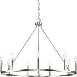 Progress Lighting Gilliam 9-Light Chandelier - 120V - Brushed Nickel
