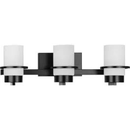Progress Lighting Reiss 3-Light Bath Vanity Light - 120V - Matte Black