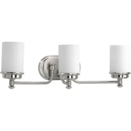 Progress Lighting Glide 3-Light Bath Vanity Light - 120V - Brushed Nickel