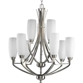 Progress Lighting Wisten 9-Light Chandelier - 120V - Brushed Nickel