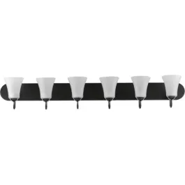 Progress Lighting Classic 6-Light Bath Vanity Light - 120V - Matte Black