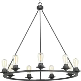 Progress Lighting Debut 36" 9-Light Chandelier - 120V - Graphite