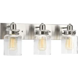 Progress Lighting Calhoun 3-Light Bath Vanity Light - 120V - Brushed Nickel