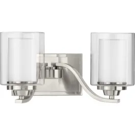 Progress Lighting Kene 2-Light Bath Vanity Light - 120V - Brushed Nickel