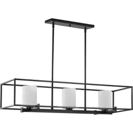 Progress Lighting Chadwick 3-Light Linear Chandelier - 120V - Matte Black