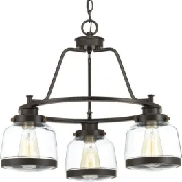 Progress Lighting Judson 22" 3-Light Chandelier - 120V - Antique Bronze
