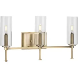 Progress Lighting Elara 3-Light Bath Vanity Light - 120V - Vintage Brass