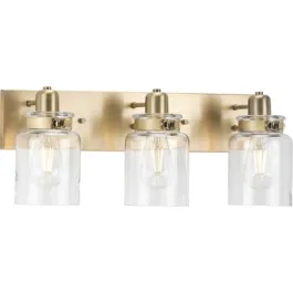 Progress Lighting Calhoun 3-Light Bath Vanity Light - 120V - Vintage Brass