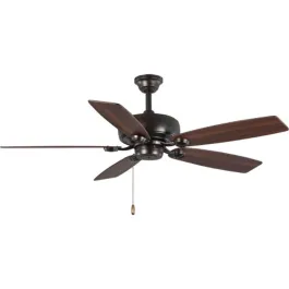 Progress Lighting Edgefield 52" 5-Blade Ceiling Fan - Reversible Blades - 120V - Architectural Bronze