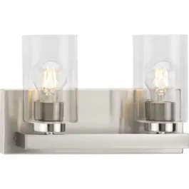 Progress Lighting Goodwin 2-Light Bath Vanity Light - 120V - Brushed Nickel