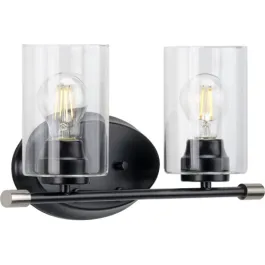 Progress Lighting Riley 2-Light Bath Vanity Light - 120V - Matte Black