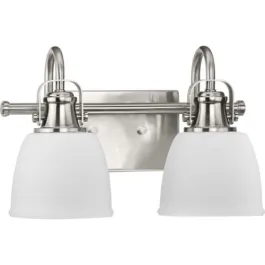 Progress Lighting Preston 2-Light Bath Vanity Light - 120V - Brushed Nickel