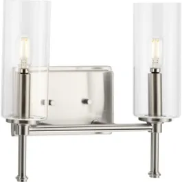 Progress Lighting Elara 2-Light Bath Vanity Light - 120V - Brushed Nickel