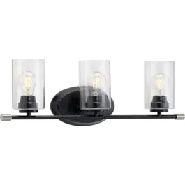 Progress Lighting Riley 3-Light Bath Vanity Light - 120V - Matte Black