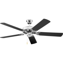Progress Lighting AirPro 52" 5-Blade Ceiling Fan - Reversible Blades - 120V - Polished Chrome