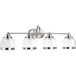 Progress Lighting Judson 4-Light Bath Vanity Light - 120V - Polished Nickel