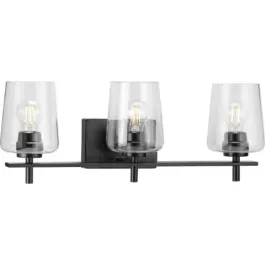Progress Lighting Calais 3-Light Bath Vanity Light - 120V - Matte Black