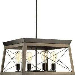 Progress Lighting Briarwood 4-Light Chandelier - 120V - Antique Bronze