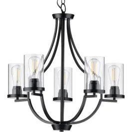 Progress Lighting Lassiter 5-Light Chandelier - 120V - Matte Black