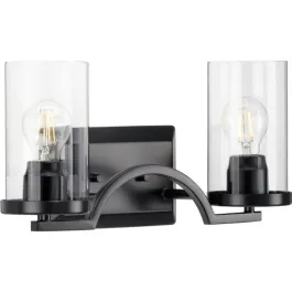 Progress Lighting Lassiter 2-Light Bath Vanity Light - 120V - Matte Black