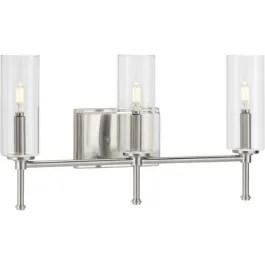 Progress Lighting Elara 3-Light Bath Vanity Light - 120V - Brushed Nickel