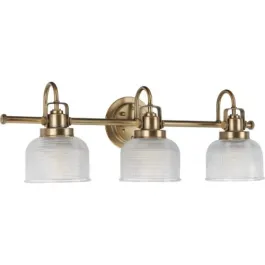Progress Lighting Archie 3-Light Bath Vanity Light - 120V - Vintage Brass