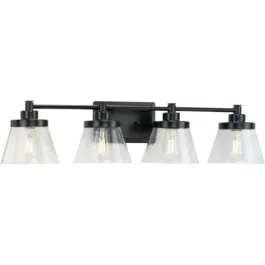 Progress Lighting Hinton 4-Light Bath Vanity Light - 120V - Matte Black