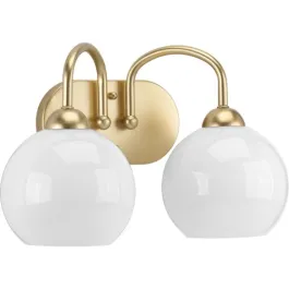 Progress Lighting Carisa 2-Light Bath Vanity Light - 120V - Vintage Gold