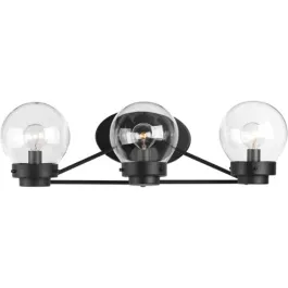 Progress Lighting Spatial 3-Light Bath Vanity Light - 120V - Matte Black