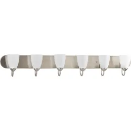 Progress Lighting Gather 6-Light Bath Vanity Light - 120V - Brushed Nickel