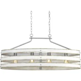Progress Lighting Gulliver 4-Light Linear Island Chandelier - 120V - Galvanized Finish