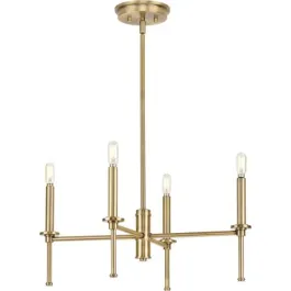 Progress Lighting Elara 4-Light Chandelier - 120V - Vintage Brass