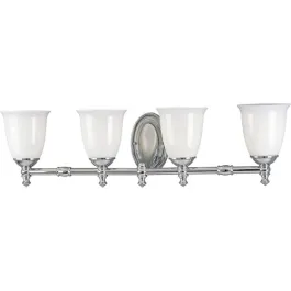 Progress Lighting Victorian 4-Light Bath Vanity Light - 120V - Polished Chrome
