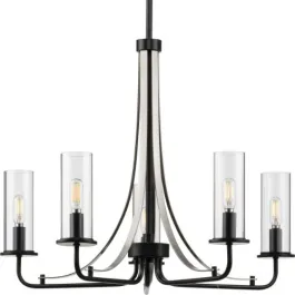 Progress Lighting Riley 5-Light Chandelier - 120V - Matte Black