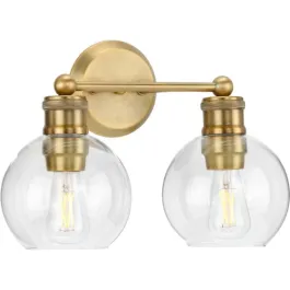 Progress Lighting Hansford 2-Light Bath Vanity Light - 120V - Vintage Brass