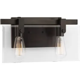 Progress Lighting Glayse 2-Light Bath Vanity Light - 120V - Antique Bronze