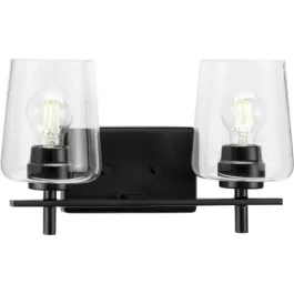 Progress Lighting Calais 2-Light Bath Vanity Light - 120V - Matte Black