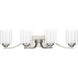 Progress Lighting Kene 4-Light Bath Vanity Light - 120V - Brushed Nickel