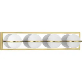 Progress Lighting Pearl 4-Light LED Bath Vanity Light - 3000K - 120V - Satin Brass