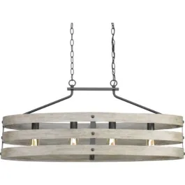 Progress Lighting Gulliver 4-Light Linear Island Chandelier - 120V - Graphite
