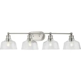 Progress Lighting Singleton 4-Light Bath Vanity Light - 120V - Brushed Nickel