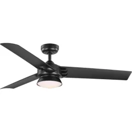 Progress Lighting Edwidge 52" 3-Blade LED Ceiling Fan - 3000K - 120V - Black