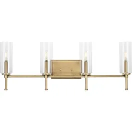 Progress Lighting Elara 4-Light Bath Vanity Light - 120V - Vintage Brass